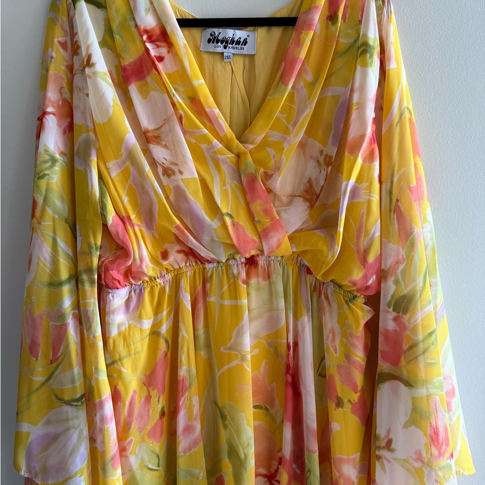 Meghan LA Yellow Floral Maxi Dress - Picture 2 of 4